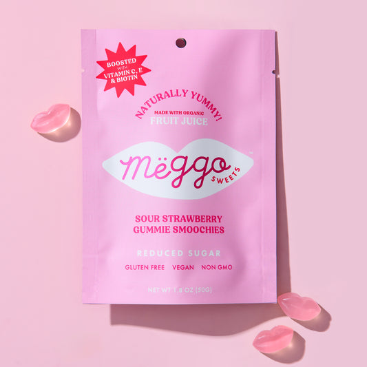 Meggo Sweets Sour Strawberry Gummie Smoochies
